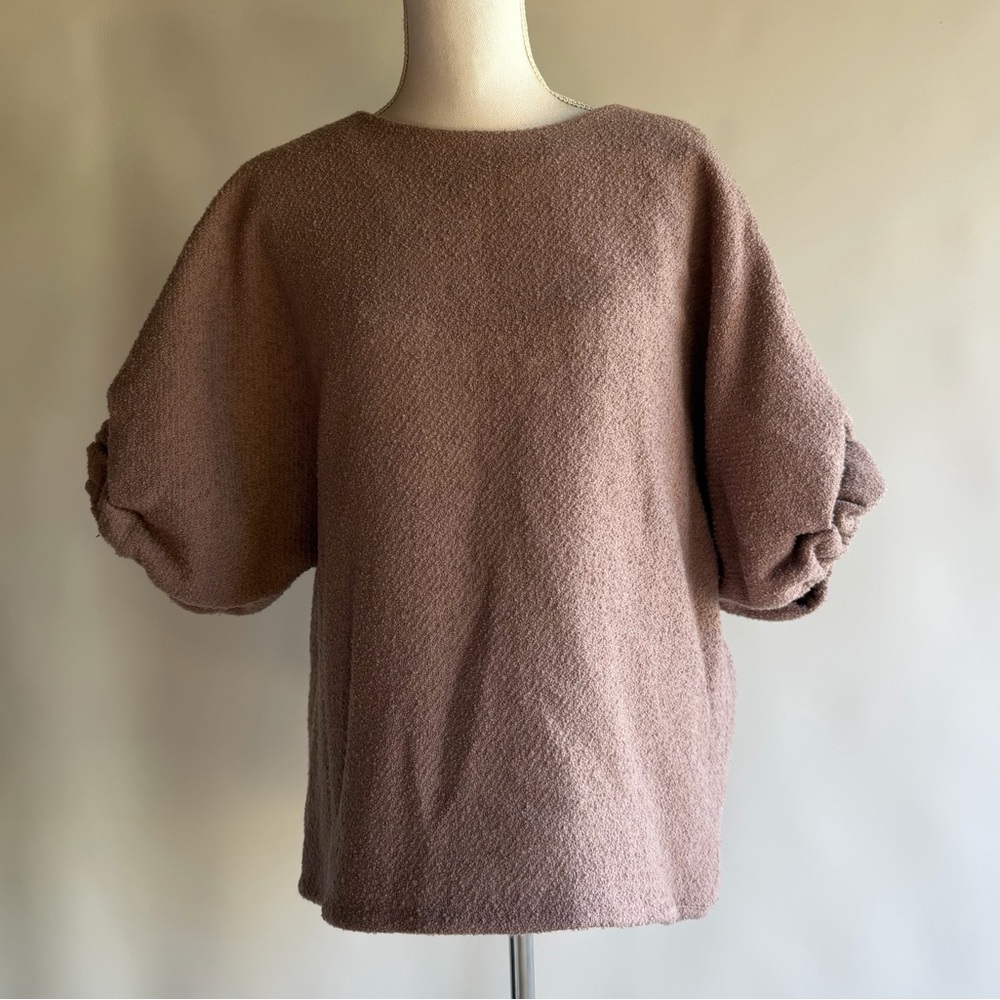 COS Wool Bouclé Puff Sleeve Top - sz 12